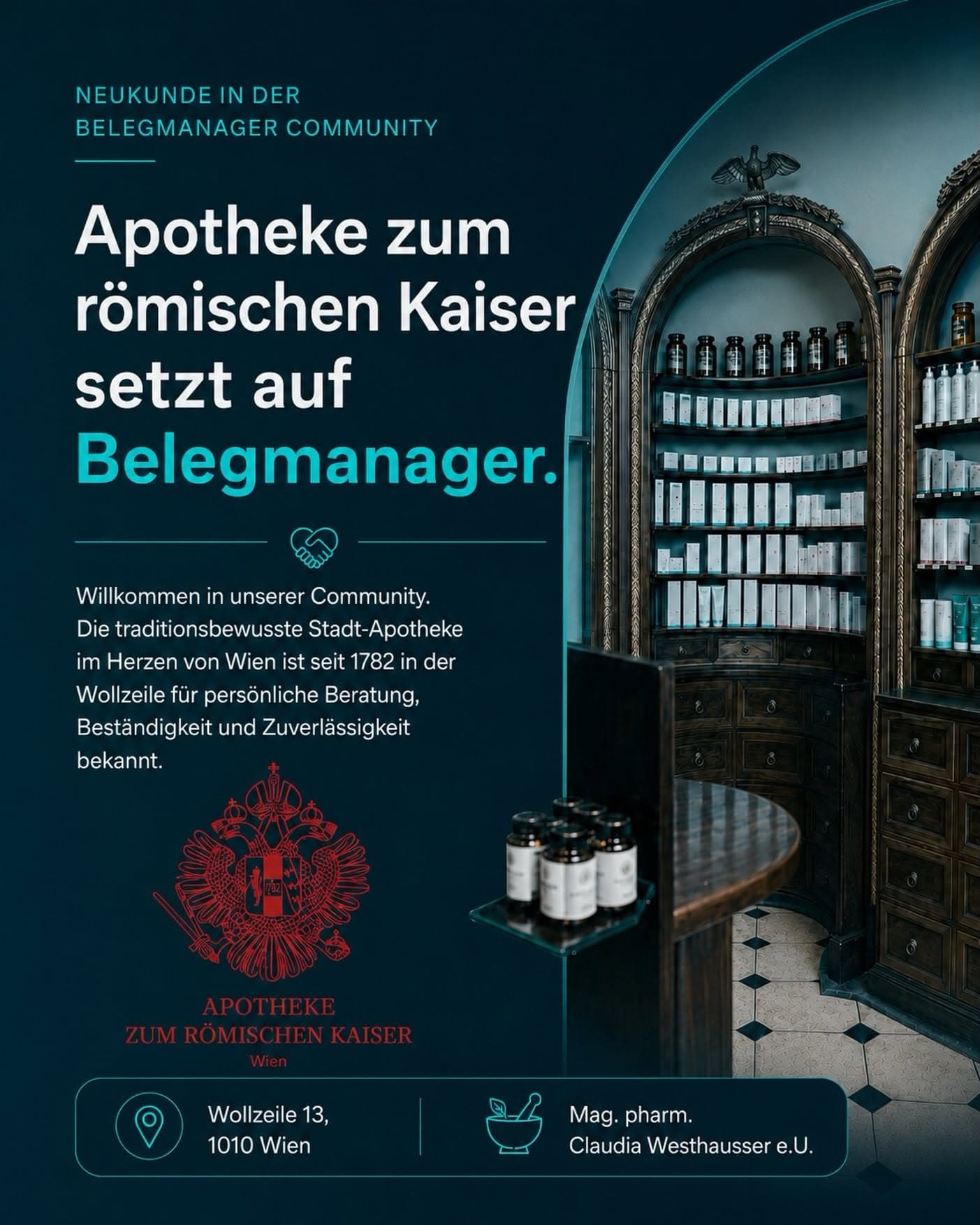 Apotheke zum römischen Kaiser, Wien – Kunde bei Belegmanager